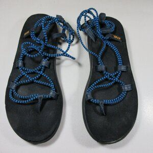 Teva womens blue an black Voya Infinity bungee paracord strappy sandals 8 M